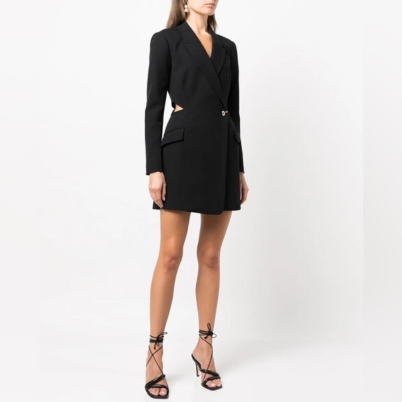 NWT Jonathan SIMKHAI Black Jayda Cut-Out Crepe Blazer Dress size 2 Office Siren - Picture 4 of 16